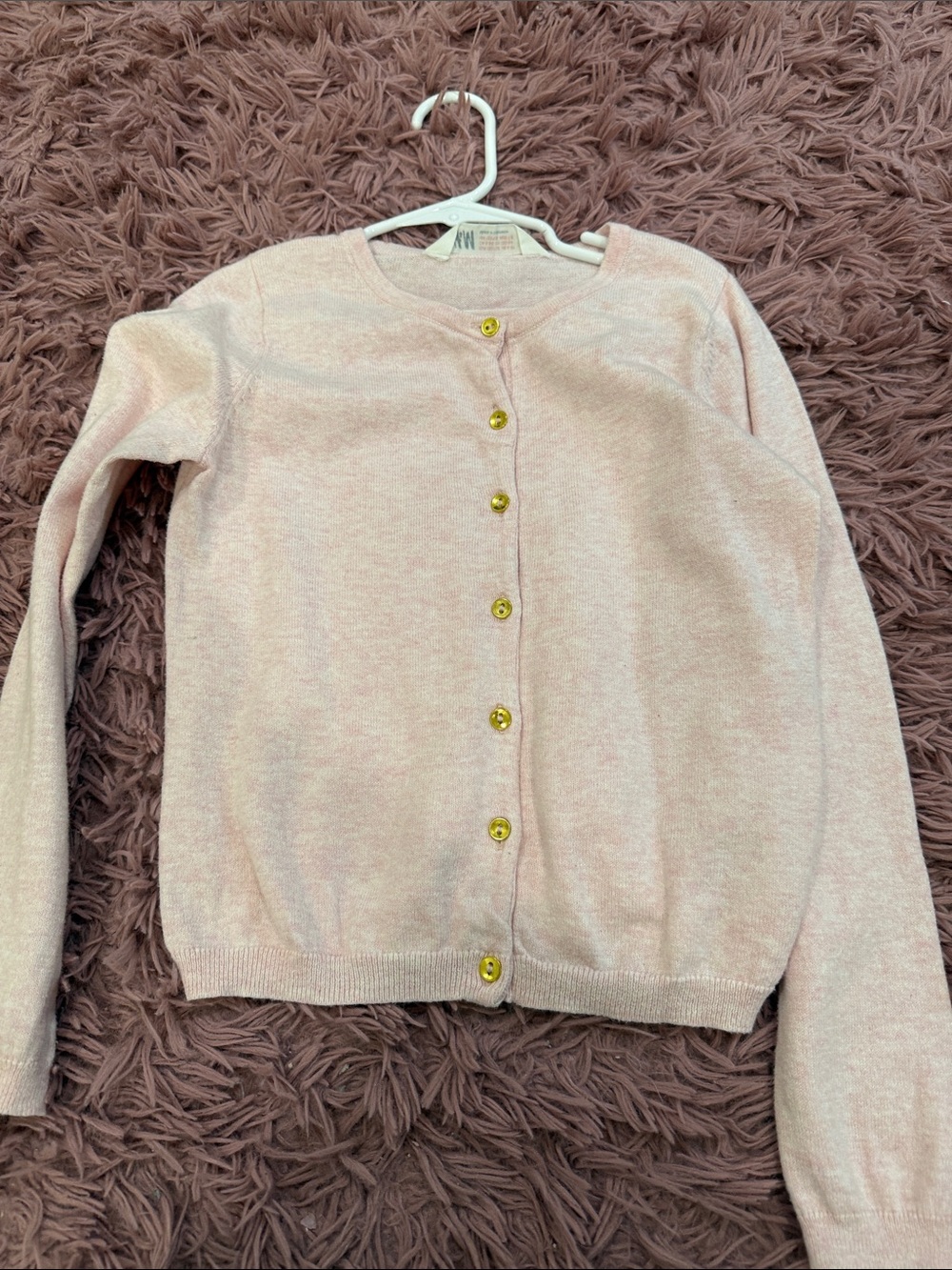 H&M girls light pink cardigan